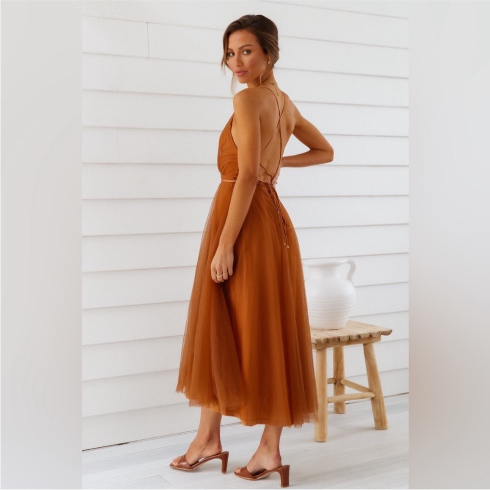 NWT Hello Molly SUMMER CINDERELLA MIDI DRESS CHOCOLATE size medium bohemian